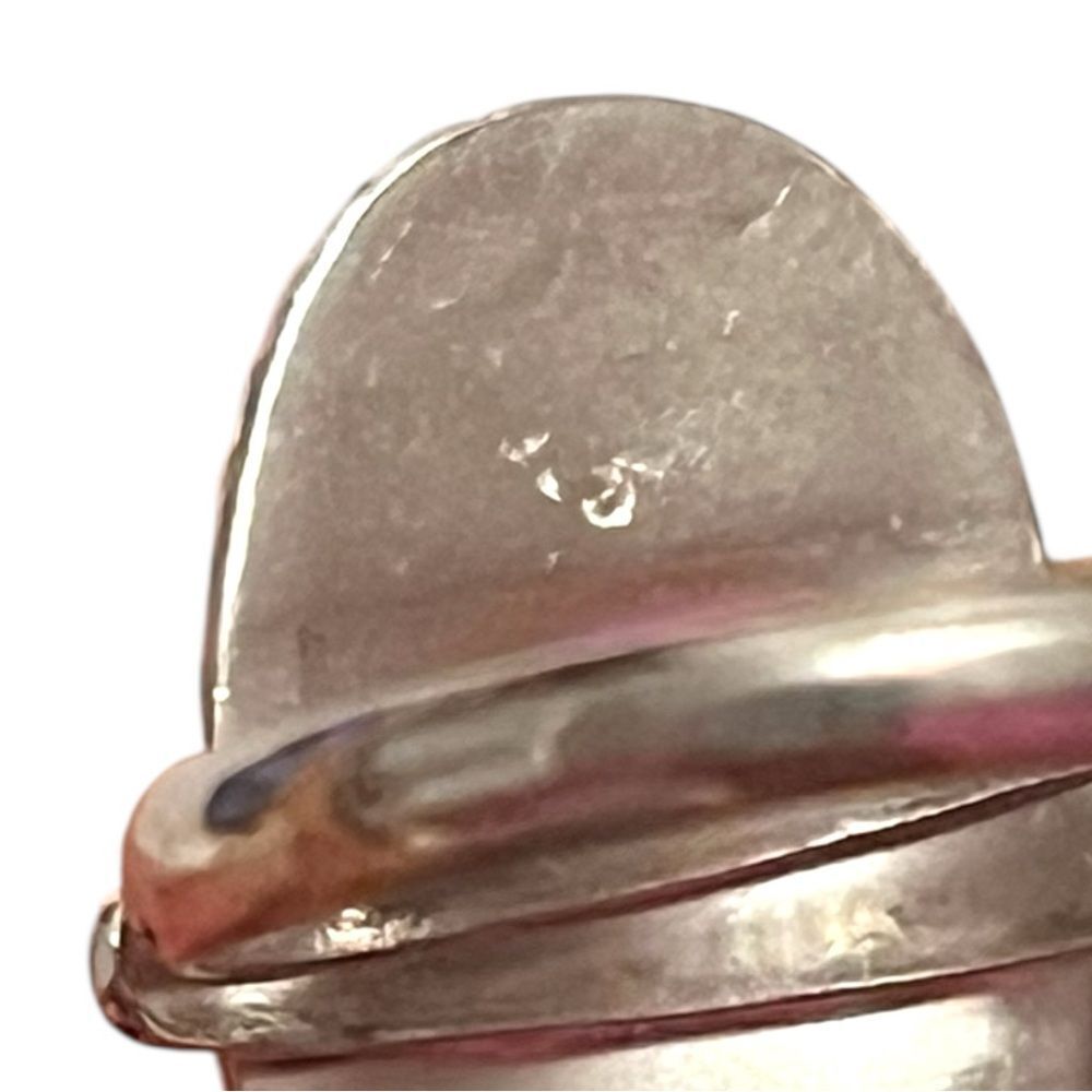 Elegant Sterling Silver Oval Larimar Adjustable Ring - Picture 5 of 6